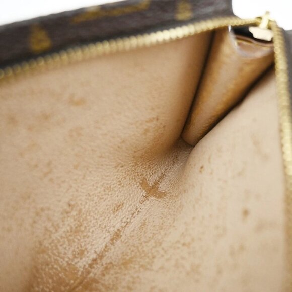 LOUIS VUITTON Logo BUCKET PM Pouch Bag Monogram Leather Brown France - Picture 13 of 13